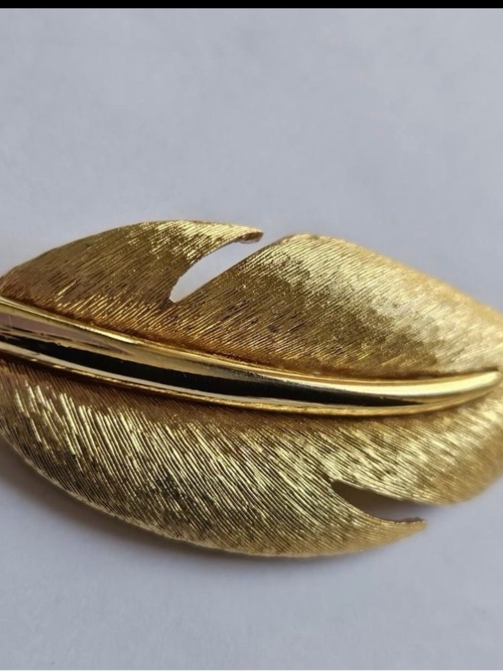 Givenchy Gold and Black Feather-Style Brooch